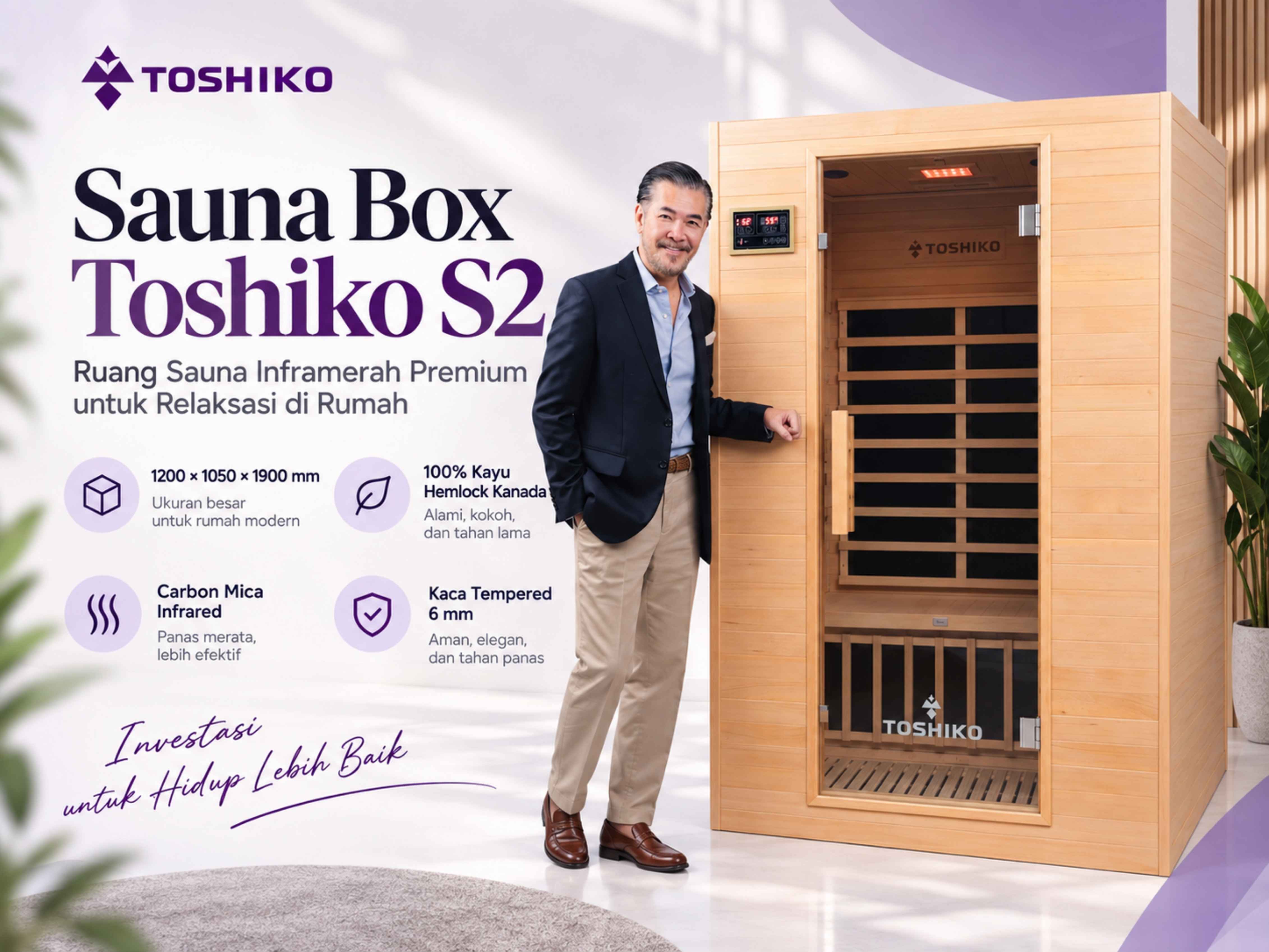 Kotak Sauna Kering Premium Toshiko S2