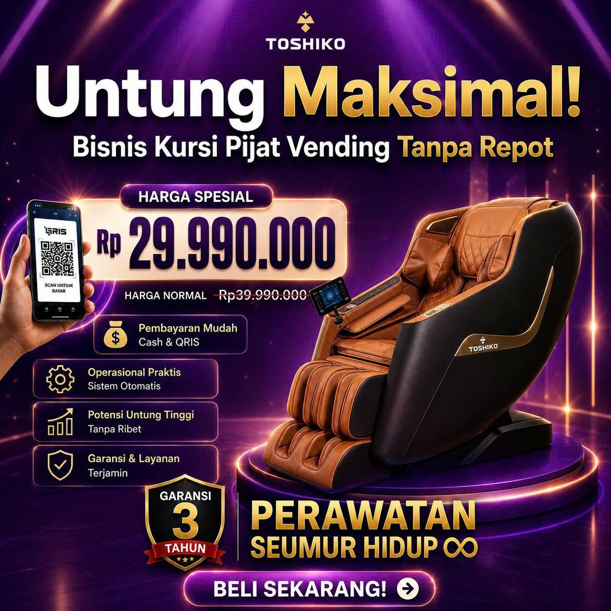 Kursi Pijat Toshiko T90 Qris
