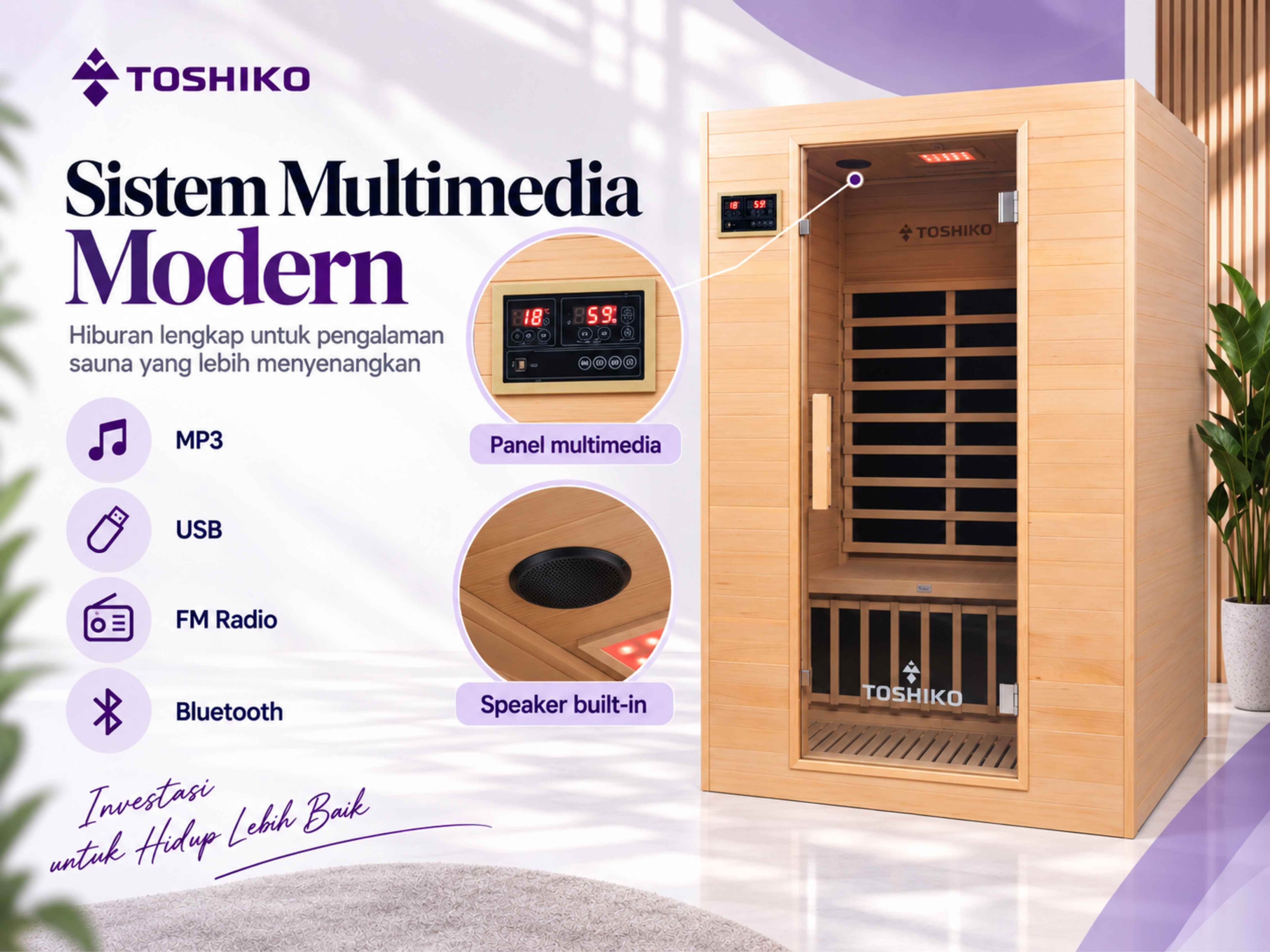 Kotak Sauna Kering Premium Toshiko S2