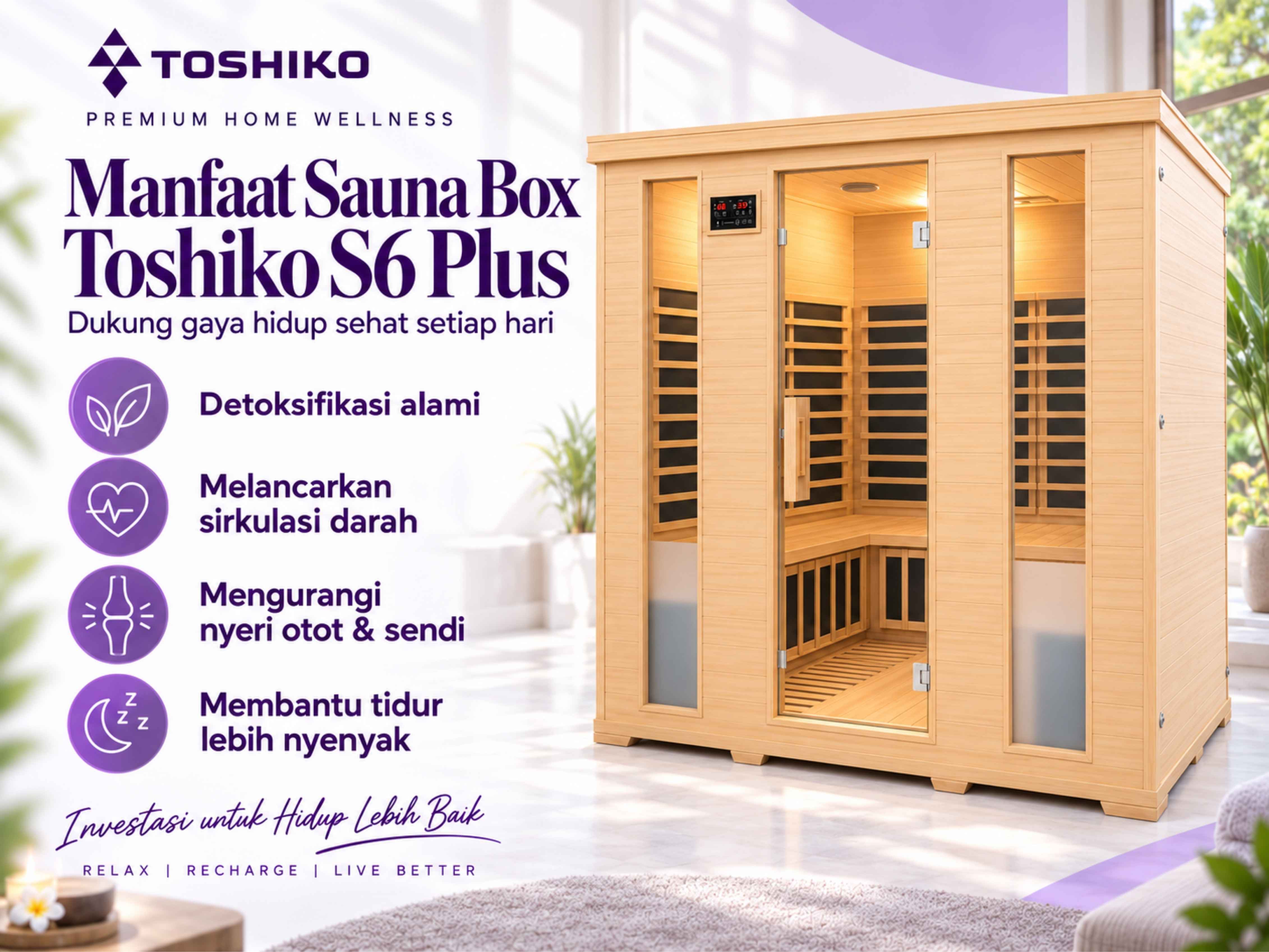 Kotak Sauna Kering Premium Toshiko S6 Plus