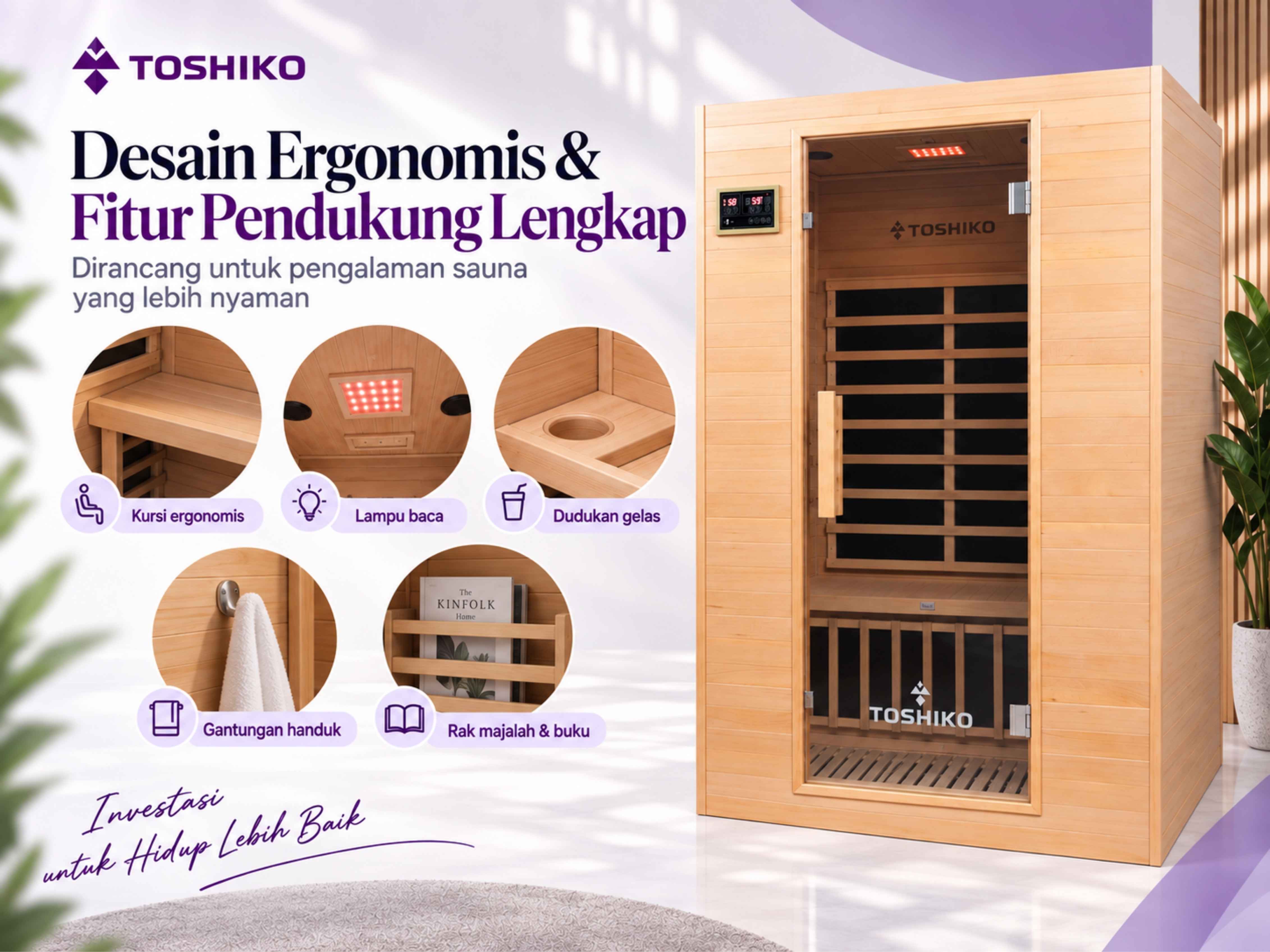 Kotak Sauna Kering Premium Toshiko S2
