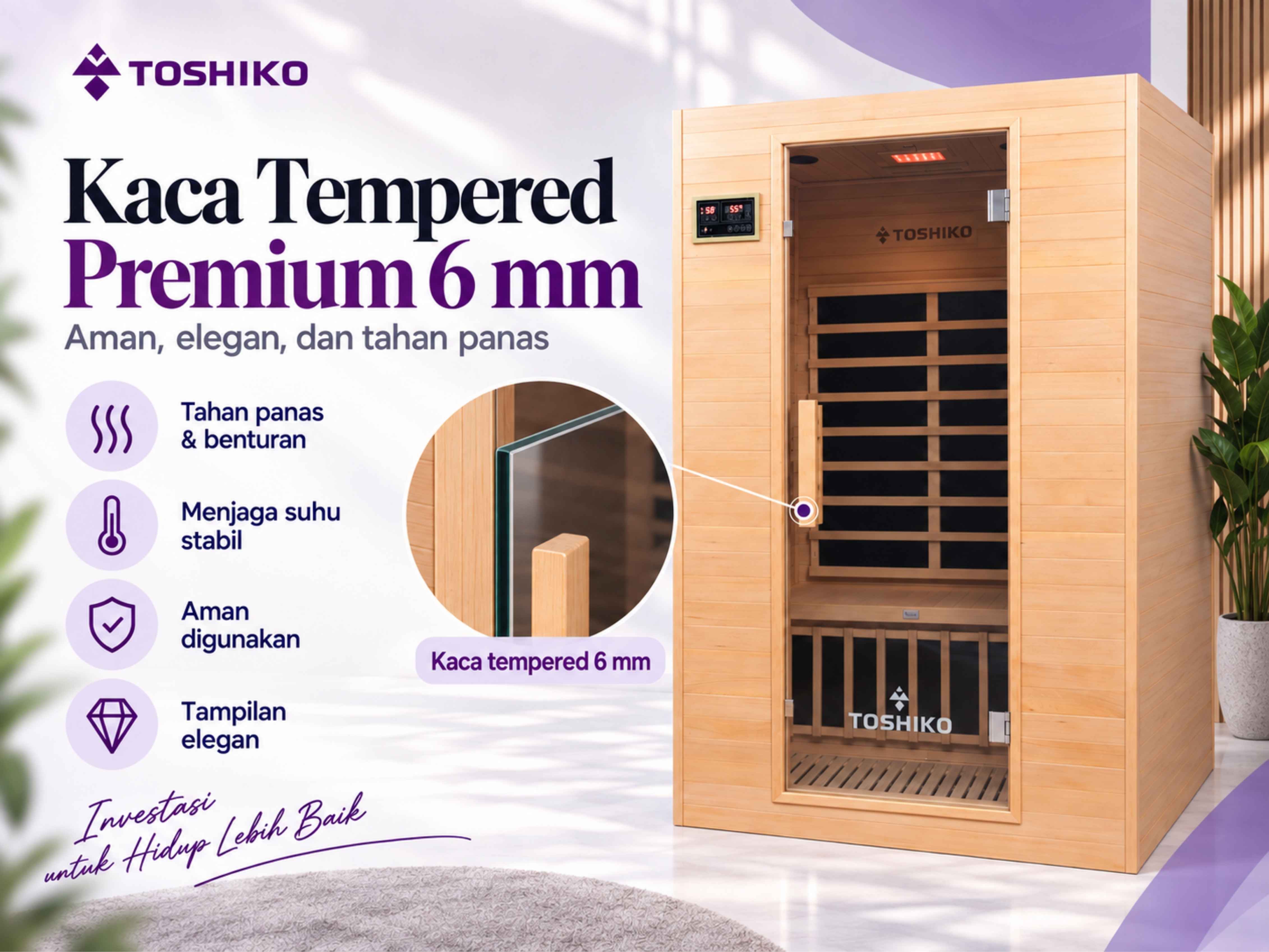 Kotak Sauna Kering Premium Toshiko S2