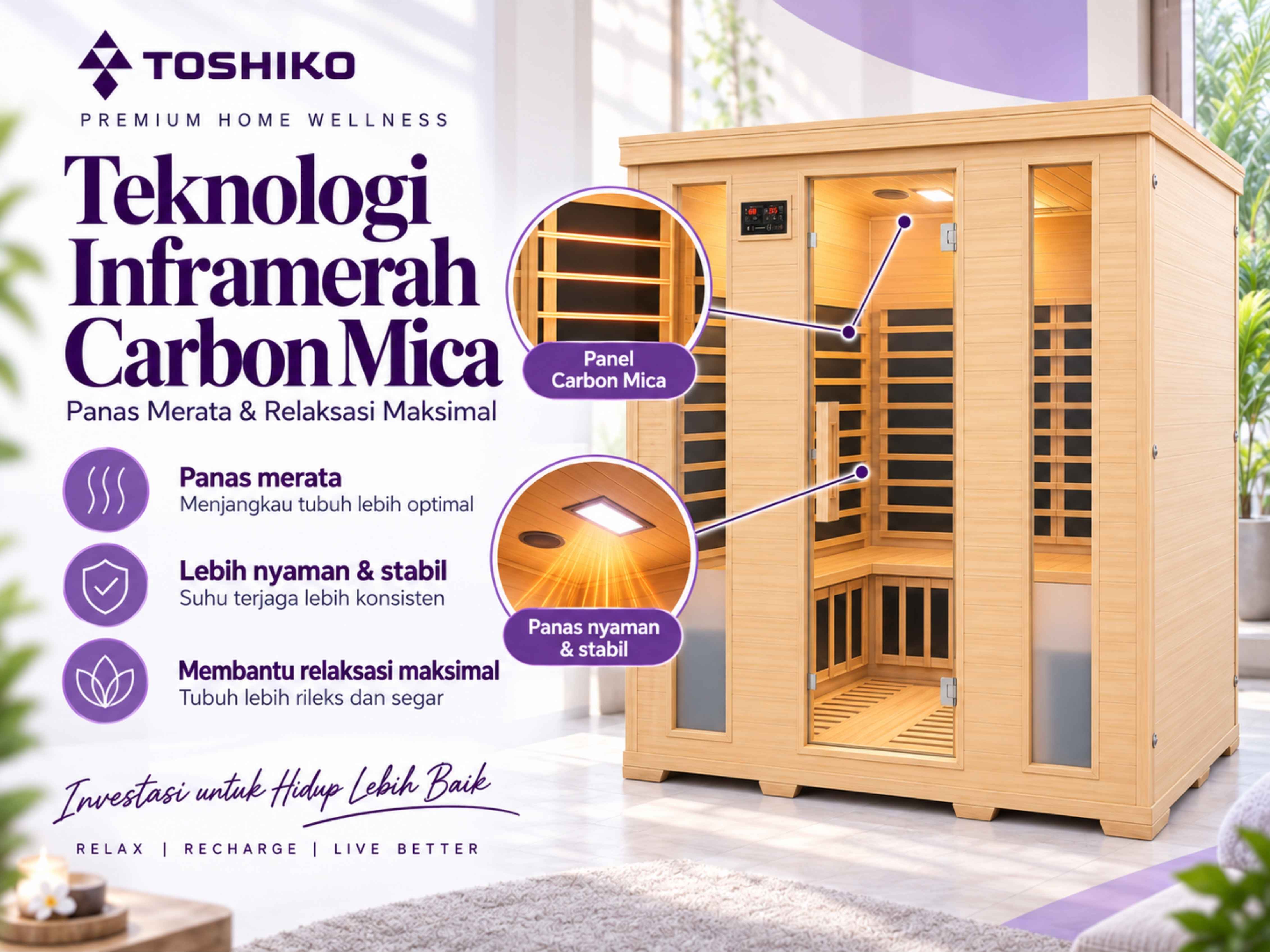 Kotak Sauna Kering Premium Toshiko S6 Plus