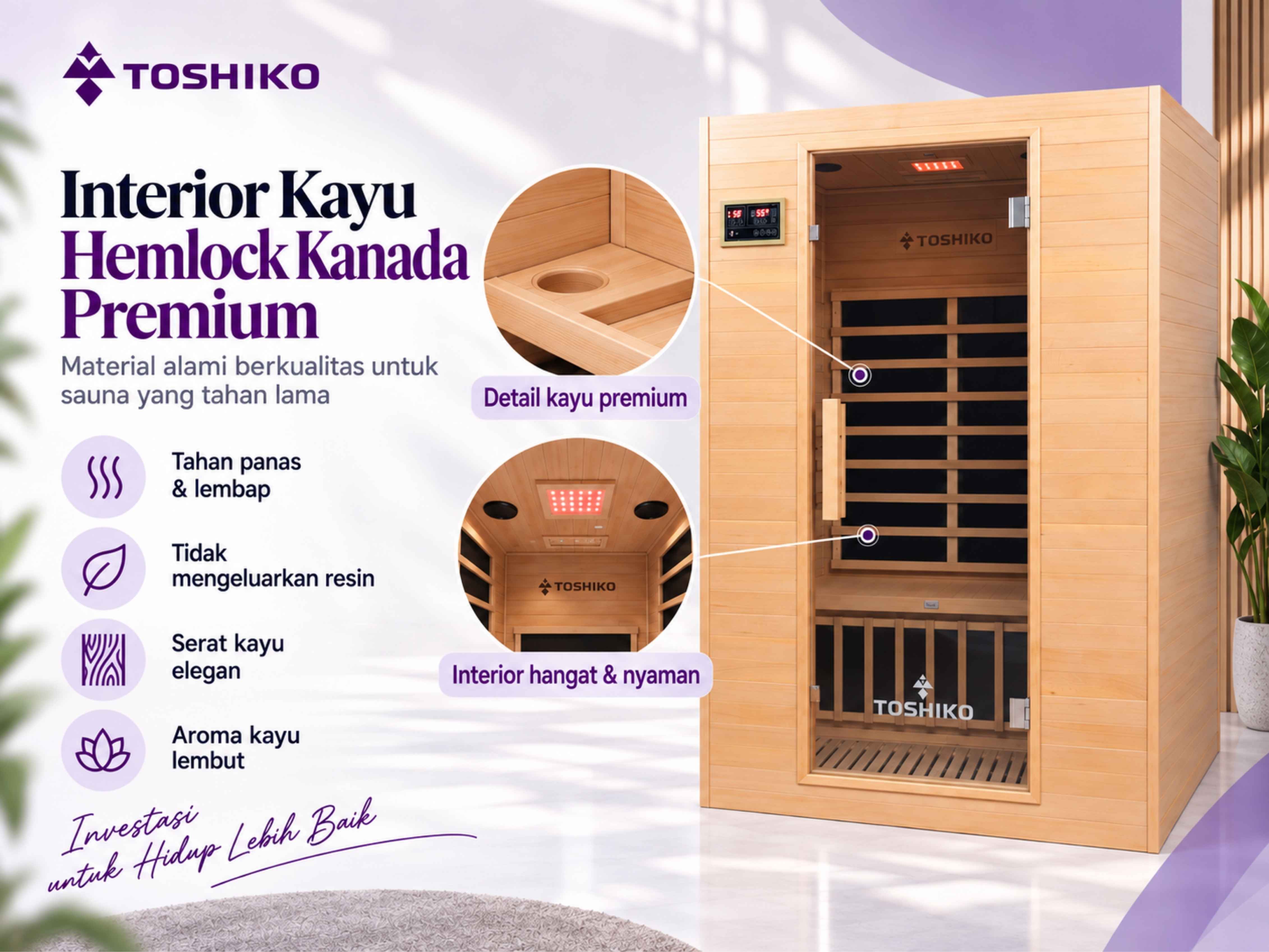 Kotak Sauna Kering Premium Toshiko S2