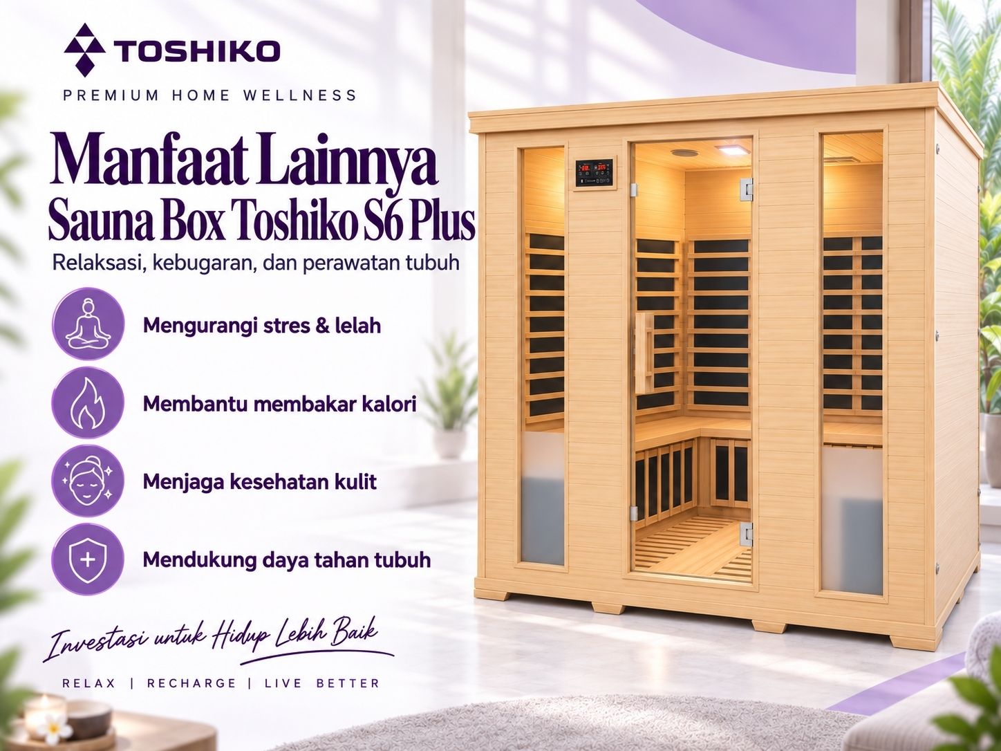 Kotak Sauna Kering Premium Toshiko S6 Plus